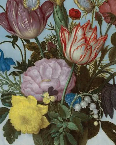 Ambrosius Bosschaert, a bouquet of tulips, peonies and lilies of the valley